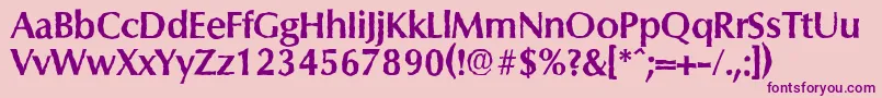 ColumbiaantiqueBold-Schriftart – Violette Schriften auf rosa Hintergrund