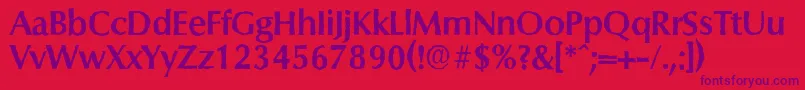 ColumbiaantiqueBold-Schriftart – Violette Schriften auf rotem Hintergrund