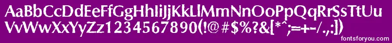 フォントColumbiaantiqueBold – 紫の背景に白い文字