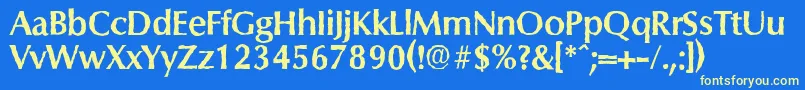 ColumbiaantiqueBold Font – Yellow Fonts on Blue Background