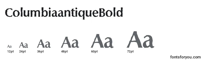 Размеры шрифта ColumbiaantiqueBold