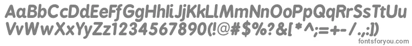 Bpreplaybolditalics-fontti – harmaat kirjasimet valkoisella taustalla