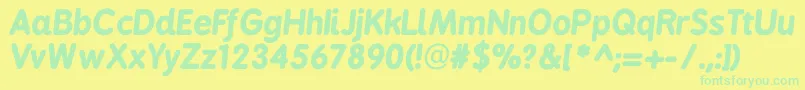 Bpreplaybolditalics Font – Green Fonts on Yellow Background