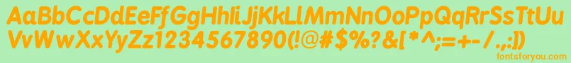 Bpreplaybolditalics Font – Orange Fonts on Green Background