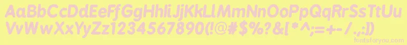 Bpreplaybolditalics Font – Pink Fonts on Yellow Background