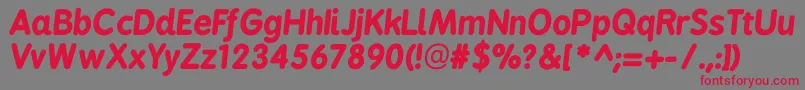 フォントBpreplaybolditalics – 赤い文字の灰色の背景