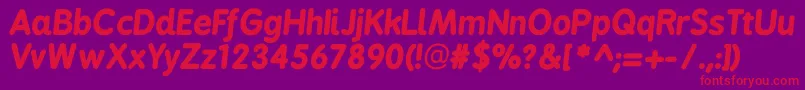 Fonte Bpreplaybolditalics – fontes vermelhas em um fundo violeta