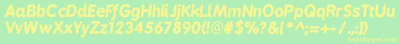 Bpreplaybolditalics Font – Yellow Fonts on Green Background
