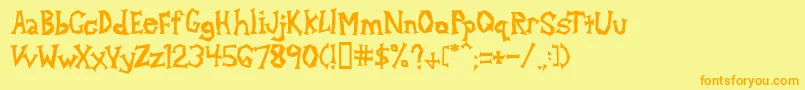 AlphaDance Font – Orange Fonts on Yellow Background