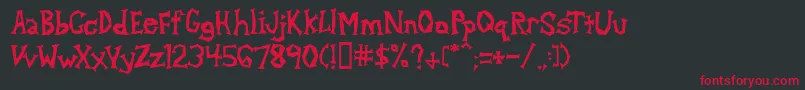フォントAlphaDance – 黒い背景に赤い文字