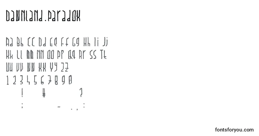 Dawnland.Paradox Font – alphabet, numbers, special characters