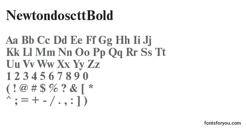 Шрифт NewtondoscttBold – алфавит, цифры, специальные символы