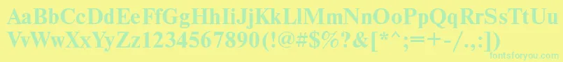 NewtondoscttBold Font – Green Fonts on Yellow Background