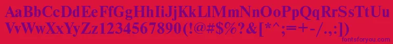 NewtondoscttBold Font – Purple Fonts on Red Background