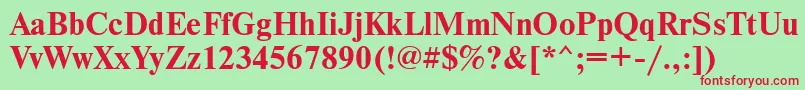 NewtondoscttBold Font – Red Fonts on Green Background