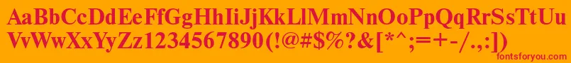 NewtondoscttBold Font – Red Fonts on Orange Background