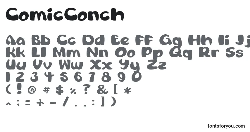 Шрифт ComicConch – алфавит, цифры, специальные символы