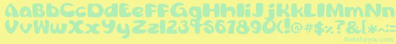 Fonte ComicConch – fontes verdes em um fundo amarelo