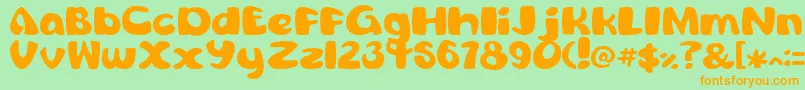 Police ComicConch – polices orange sur fond vert