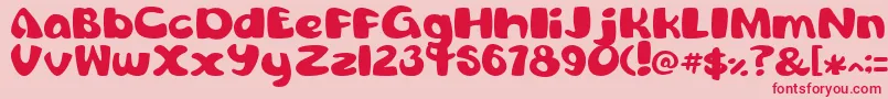 ComicConch Font – Red Fonts on Pink Background