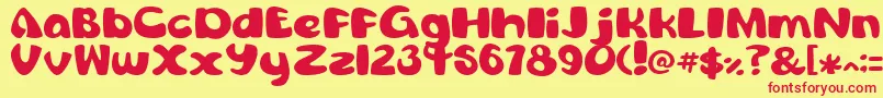 ComicConch Font – Red Fonts on Yellow Background