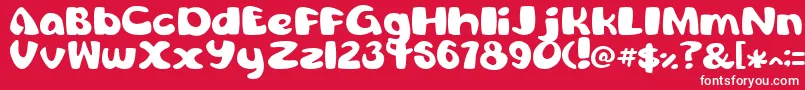 フォントComicConch – 赤い背景に白い文字