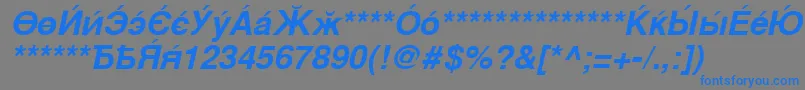 CyrillicsansBoldoblique Font – Blue Fonts on Gray Background