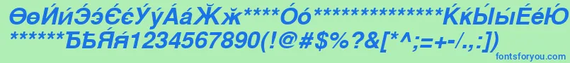 CyrillicsansBoldoblique Font – Blue Fonts on Green Background