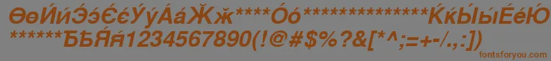 CyrillicsansBoldoblique Font – Brown Fonts on Gray Background