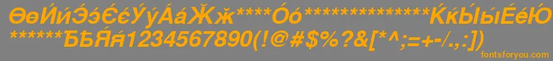 CyrillicsansBoldoblique Font – Orange Fonts on Gray Background