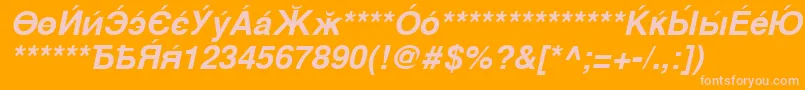 CyrillicsansBoldoblique Font – Pink Fonts on Orange Background