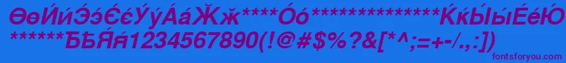 CyrillicsansBoldoblique Font – Purple Fonts on Blue Background