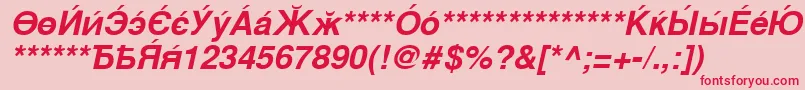 CyrillicsansBoldoblique-fontti – punaiset fontit vaaleanpunaisella taustalla