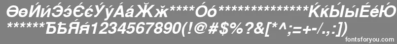 Шрифт CyrillicsansBoldoblique – белые шрифты на сером фоне
