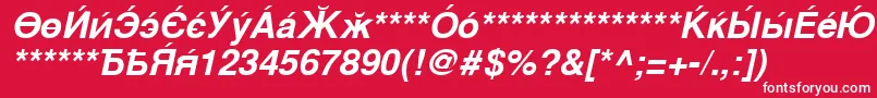 CyrillicsansBoldoblique-fontti – valkoiset fontit punaisella taustalla