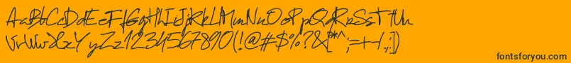Pwmanuelfree-fontti – mustat fontit oranssilla taustalla