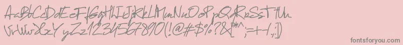 フォントPwmanuelfree – ピンクの背景に灰色の文字