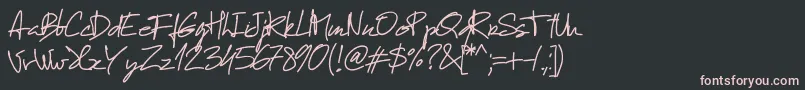 フォントPwmanuelfree – 黒い背景にピンクのフォント