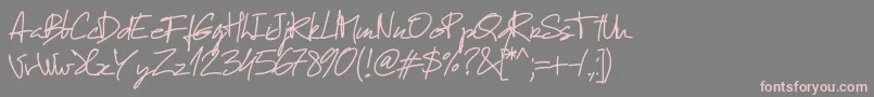 フォントPwmanuelfree – 灰色の背景にピンクのフォント
