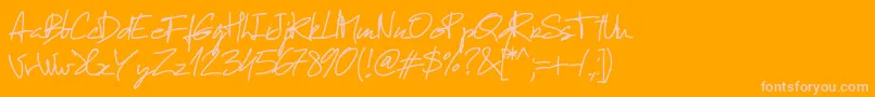 フォントPwmanuelfree – オレンジの背景にピンクのフォント