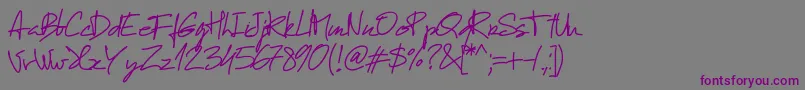 Pwmanuelfree-fontti – violetit fontit harmaalla taustalla