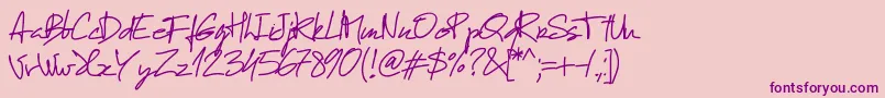 Pwmanuelfreeフォントについての詳細 フォントPwmanuelfree – ピンクの背景に紫のフォント
