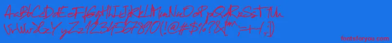 Шрифт Pwmanuelfree – красные шрифты на синем фоне