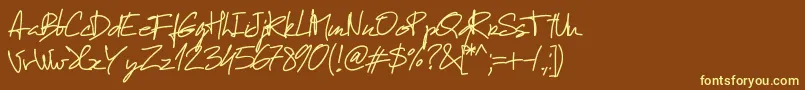 Pwmanuelfree Font – Yellow Fonts on Brown Background