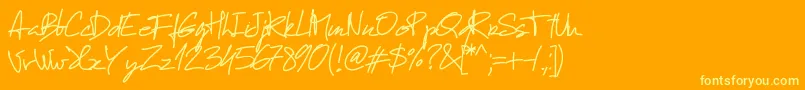 Pwmanuelfree-fontti – keltaiset fontit oranssilla taustalla