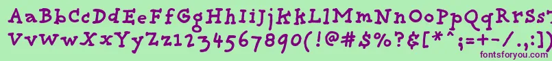 ProvidenceBold Font – Purple Fonts on Green Background