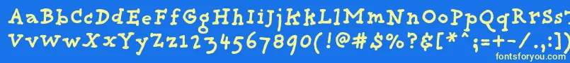 フォントProvidenceBold – 黄色の文字、青い背景