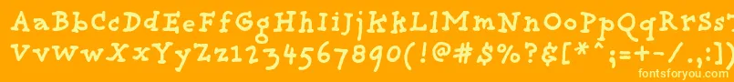 ProvidenceBold-Schriftart – Gelbe Schriften auf orangefarbenem Hintergrund