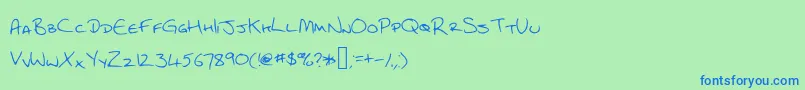 Cef Font – Blue Fonts on Green Background