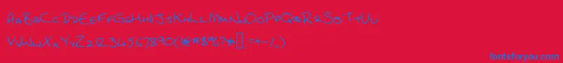 Cef-Schriftart – Blaue Schriften auf rotem Hintergrund
